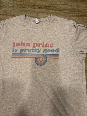 John Prine Vintage-Style Beige Graphic Tee - 'is pretty good'